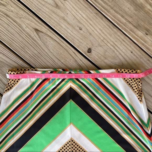 Vintage 70s polyester skirt plus size 18 striped - Picture 4 of 5